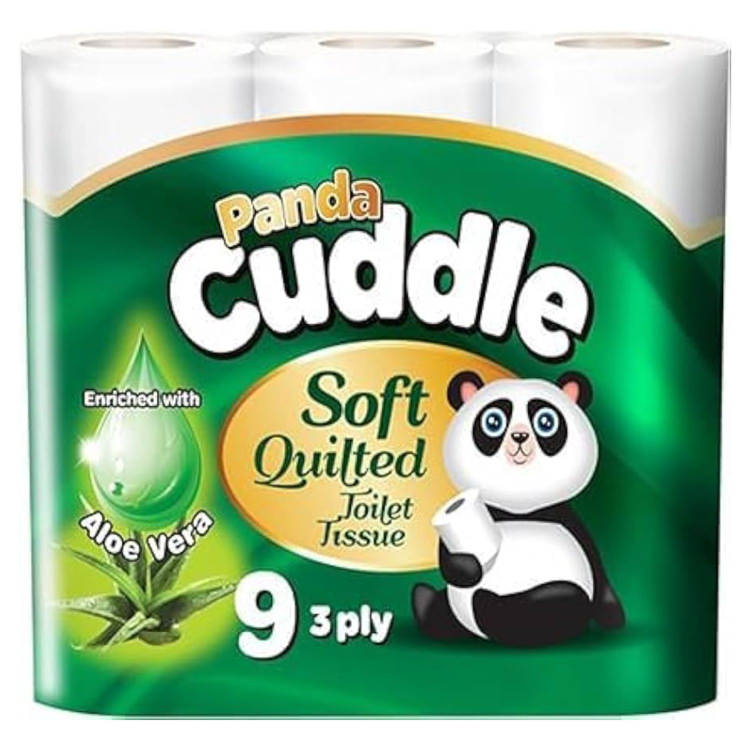 Panda Toilet Roll 3ply 9 Rolls Aloe Vera